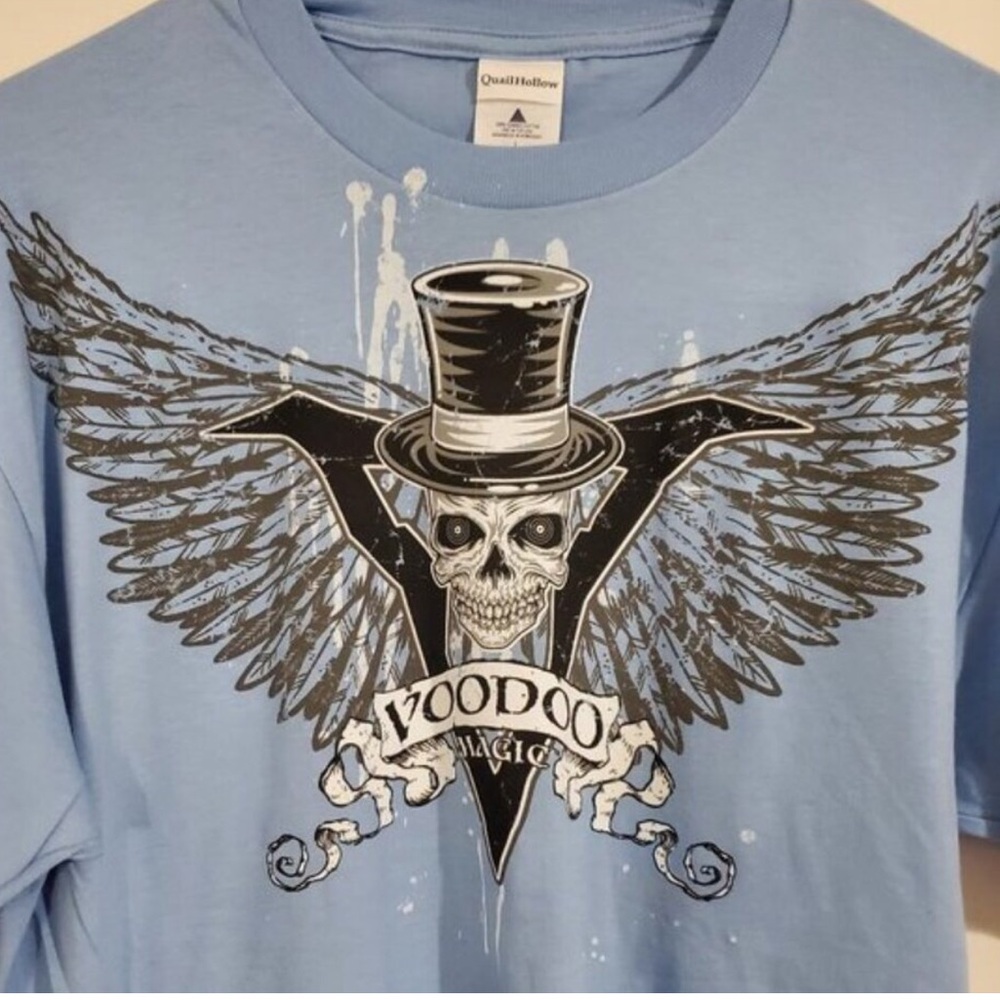 Fantasy Skull Blue Graphic T-Shirt (Quail Hollow) brand.